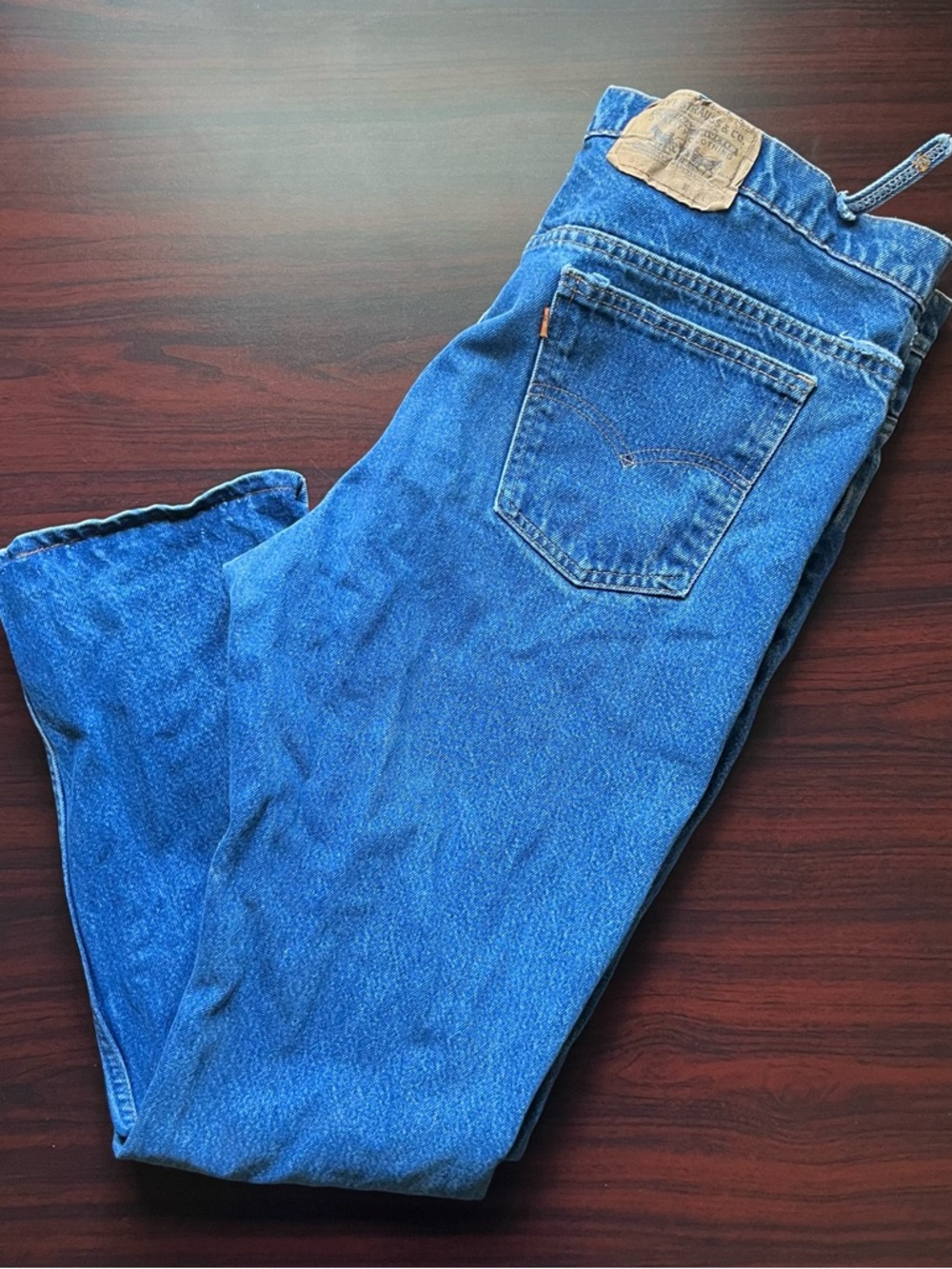 Vintage Levis 505 Jeans Mens 42x30 Blue Orange Tab